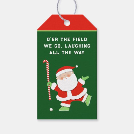 フィールドホッケークリスマスギフトタグ ギフトタグ (正面)