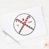 フィールドホッケークリスマスギフトタグ ラウンドシール (封筒)