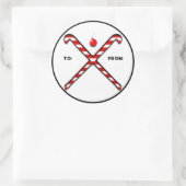 フィールドホッケークリスマスギフトタグ ラウンドシール (バッグ)