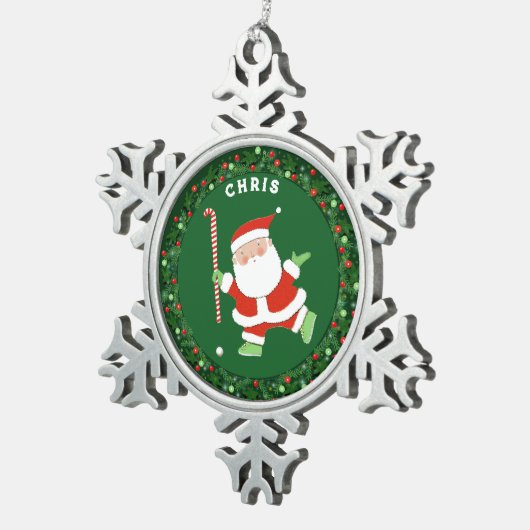 フィールドホッケークリスマスコレクション スノーフレークピューターオーナメント (右)