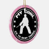 フィールドホッケークリスマスデコレーション、ホッケーゴアリー セラミックオーナメント (右)