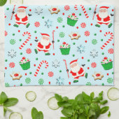 フィールドホッケークリスマスホリデー キッチンタオル (折り畳み)