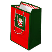 フィールドホッケークリスマスホリデー ミディアムペーパーバッグ (裏面アングル)