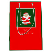 フィールドホッケークリスマスホリデー ミディアムペーパーバッグ (正面)