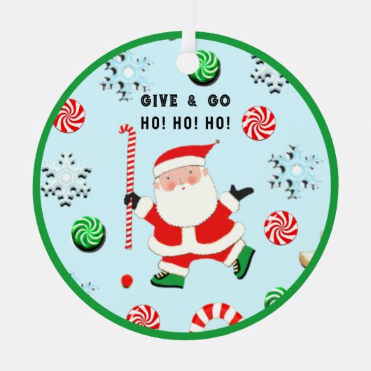 フィールドホッケークリスマス収集可能なセラミック装飾品 メタルオーナメント (正面)