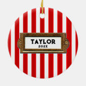 フィールドホッケークリスマス記念品 セラミックオーナメント (裏面)