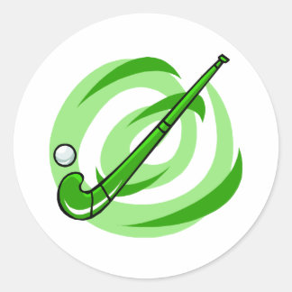 フィールドホッケーグリーンロゴ ラウンドシール