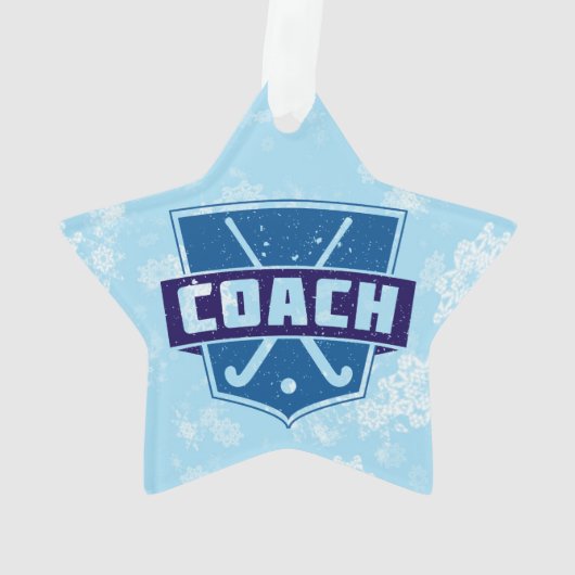 フィールドホッケーコーチのクリスマスデコレーション オーナメント (裏面)