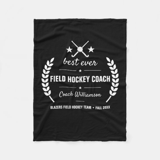 フィールドホッケーコーチのチームありがとうギフトカスタム フリースブランケット (正面)