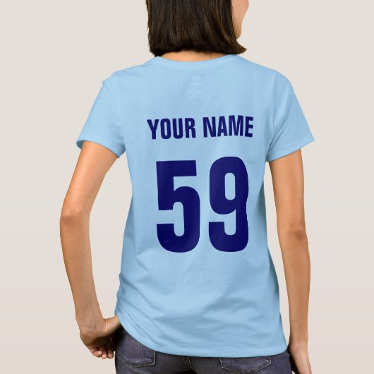 フィールドホッケーコーチの名前と番号プリント Tシャツ (裏面)