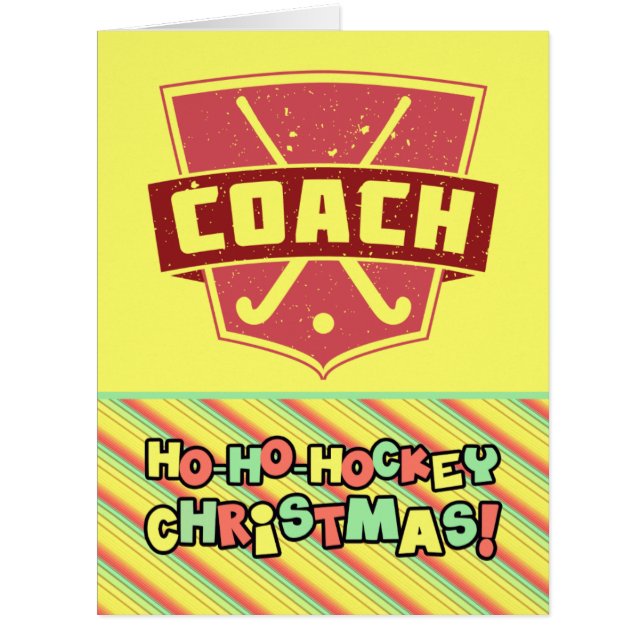 フィールドホッケーコーチクリスマスカード、カスタマイズ可能 (正面)