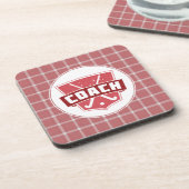 フィールドホッケーコーチシールドドリンクコースター コースター (左側)