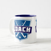フィールドホッケーコーチシールド ツートーンマグカップ (正面左)