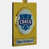 フィールドホッケーコーチホパーソナライズされたリデイオーナメント ゴールドプレートバナーオーナメント (右)