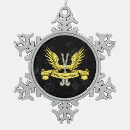 フィールドホッケーゴアリークリスマスオーナメント スノーフレークピューターオーナメント