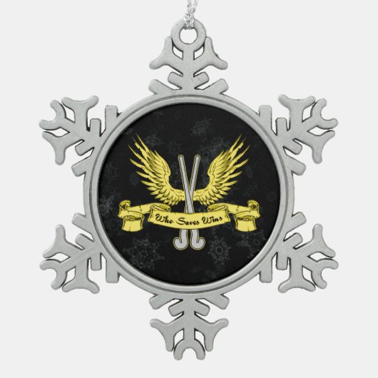 フィールドホッケーゴアリークリスマスオーナメント スノーフレークピューターオーナメント (正面)