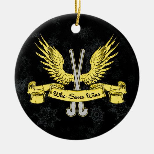 フィールドホッケーゴアリークリスマスオーナメント セラミックオーナメント (正面)