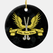 フィールドホッケーゴアリークリスマスオーナメント セラミックオーナメント (裏面)