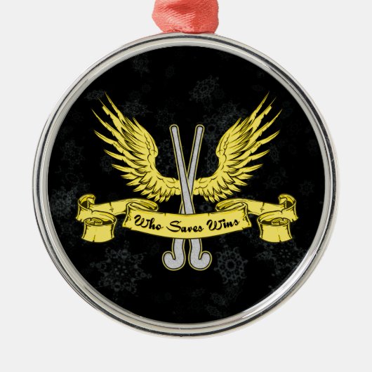 フィールドホッケーゴアリークリスマスオーナメント メタルオーナメント (正面)