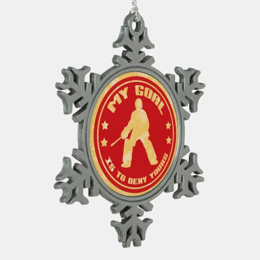 フィールドホッケーゴアリークリスマスツリーオーナメント スノーフレークピューターオーナメント (左)