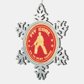 フィールドホッケーゴアリークリスマスツリーオーナメント スノーフレークピューターオーナメント (右)