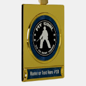 フィールドホッケーゴアリーパーソナライズされたホリデーオーナメント ゴールドプレートバナーオーナメント (右)