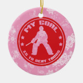 フィールドホッケーゴアリーホリデイオーナメント セラミックオーナメント (正面)