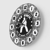 フィールドホッケーゴアリー引用文 ラージ壁時計 (傾斜)