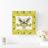 フィールドホッケーゴアリー スクエア壁時計 (ホーム)