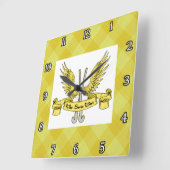 フィールドホッケーゴアリー スクエア壁時計 (傾斜)