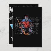 フィールドホッケーゴールキーパー - アイスホッケー 招待状 (正面/裏面)