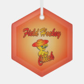 フィールドホッケーシック#5 ガラスオーナメント (正面)