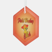 フィールドホッケーシック#5 ガラスオーナメント (正面左)