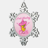 フィールドホッケーシック#8 スノーフレークピューターオーナメント (右)