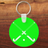 フィールドホッケーシルエットキーチェーングリーン キーホルダー (正面)