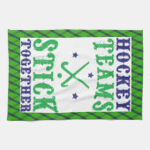フィールドホッケーチームがお茶タオルを貼り合わせる キッチンタオル (横)