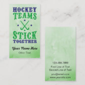 フィールドホッケーチームは名刺を貼り合わせる。 名刺 (正面/裏面)