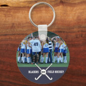 フィールドホッケーチームプレーヤーフォト名番号カスタム キーホルダー (裏面)
