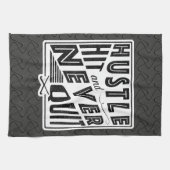 フィールドホッケーハッスル、ヒットし、決してティータオやめル。 キッチンタオル (横)