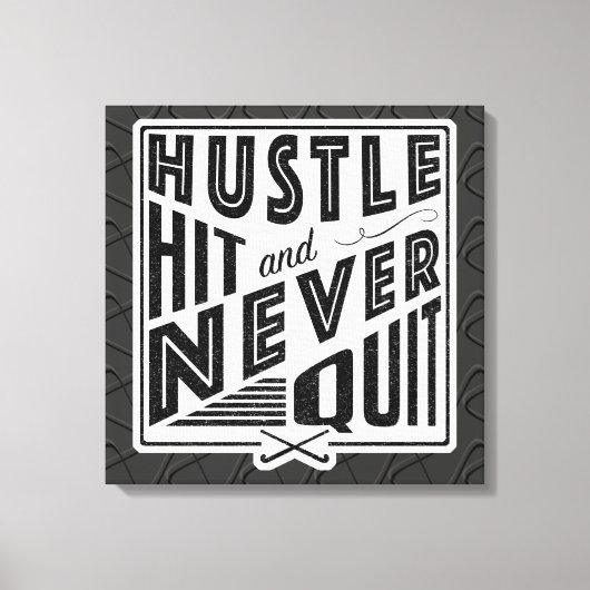 フィールドホッケーハッスル、ヒットと決してやめプリント キャンバスプリント (正面)