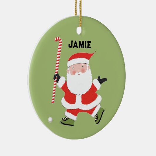 フィールドホッケーパーソナライズされたキープキー セラミックオーナメント (右)