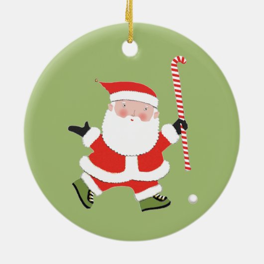 フィールドホッケーパーソナライズされたキープキー セラミックオーナメント (裏面)