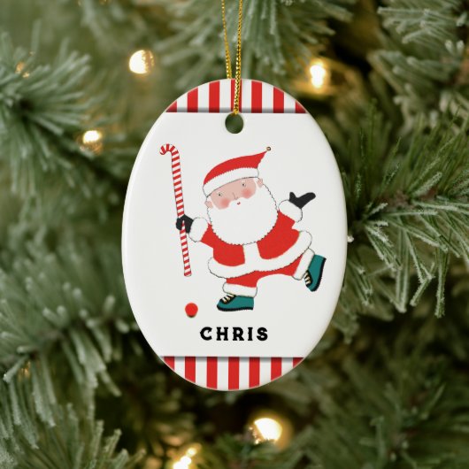 フィールドホッケーパーソナライズされたキープサケ セラミックオーナメント (ツリー)