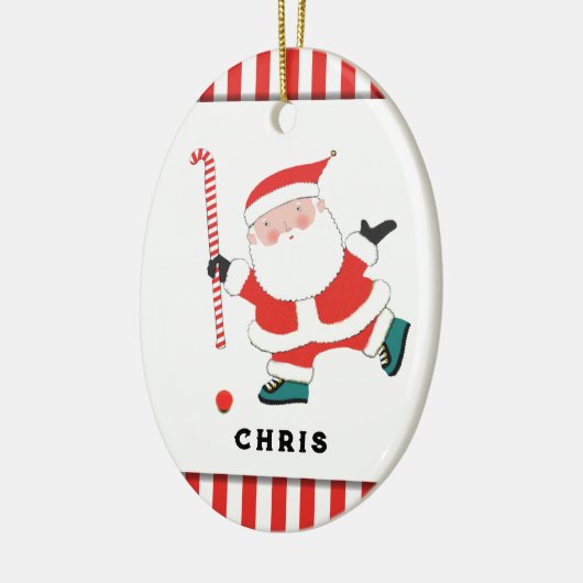 フィールドホッケーパーソナライズされたキープサケ セラミックオーナメント (左)