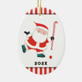 フィールドホッケーパーソナライズされたキープサケ セラミックオーナメント (裏面)