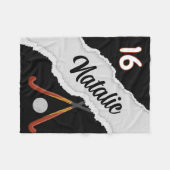 フィールドホッケーパーソナライズされたブランケット、名前をカスタムする フリースブランケット (正面(横))