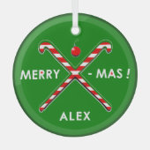 フィールドホッケーパーソナライズされたホリデーギフト ガラスオーナメント (正面)