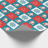 フィールドホッケーパーソナライズされたホリデーギフト ラッピングペーパー (角)