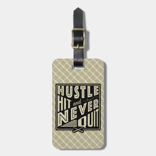 フィールドホッケーヒュースリーヒット&ノーやめバゴラベル ラゲッジタグ (正面縦)