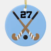 フィールドホッケープレーヤーの均一第27ギフト セラミックオーナメント (正面)